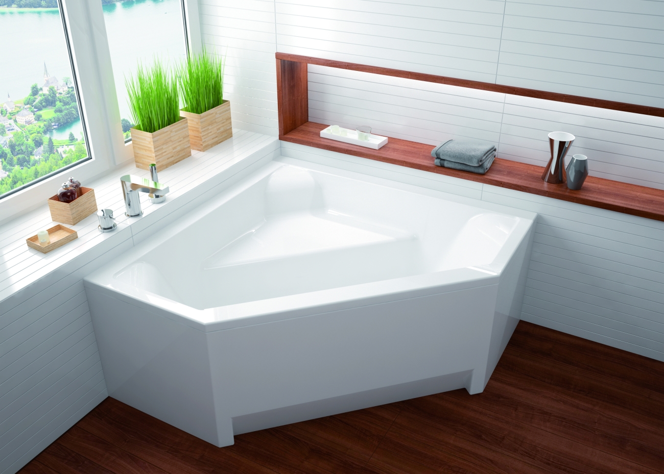 Beauties cornered bathtub BARBOSA 140x140 cm from ExclusiveLine series - perfect to modern bathroom