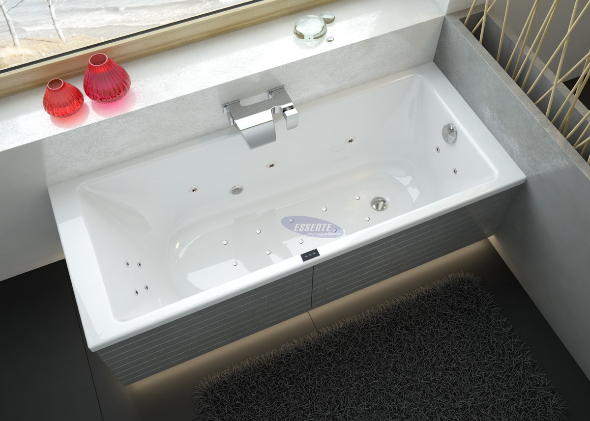 Rectangular whirlpool bathtub model BERNO from ExclusiveLine series