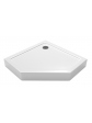 White, corner, pentagonal, pentagonal shower tray for a glass shower enclosure - 1