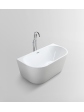 White freestanding wall-mounted acrylic bathtub, model AREZO 160x75 cm - 8