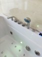 Wall-mounted bathtub with jacuzzi 170x75 cm rectangular with LED chromotherapy and shower mixer - SGM-KL9103