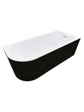 Acrylic free standing back-to-wall bathtub, model NOLA black 170x75x58 cm