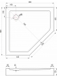 White, corner, pentagonal, pentagonal shower tray for a glass shower enclosure - 6